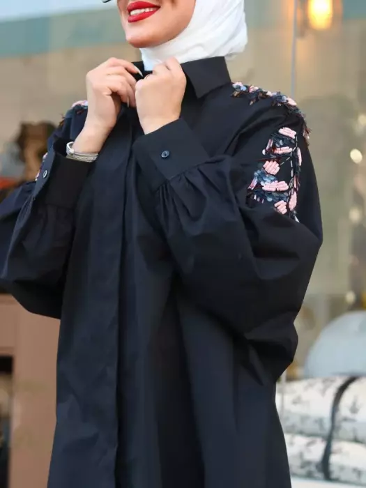 قميص قطني مع تطريز شك image 2