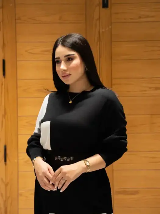 Knitted Dress - Black - Fs image 1