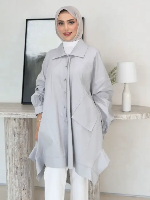 قميص طويل من اللنن المميز image 5