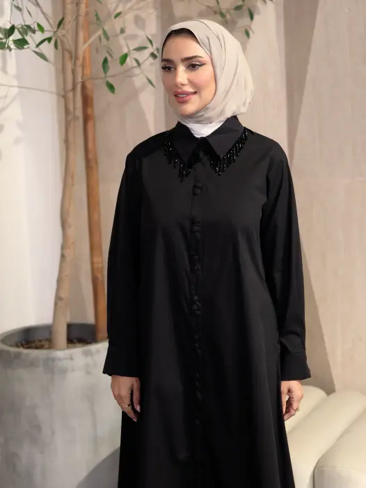 قميص طويل مع هدب من الكريستال image 5