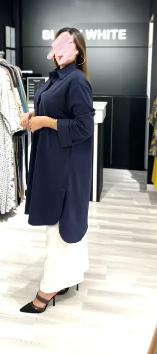 قميص طويل من الشامواه - اسود - 5 image 4