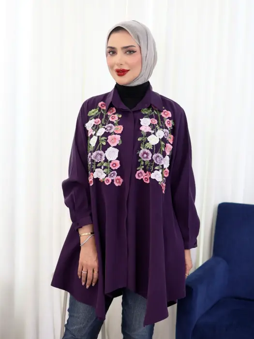 قميص من التنسل مع ورد image 1