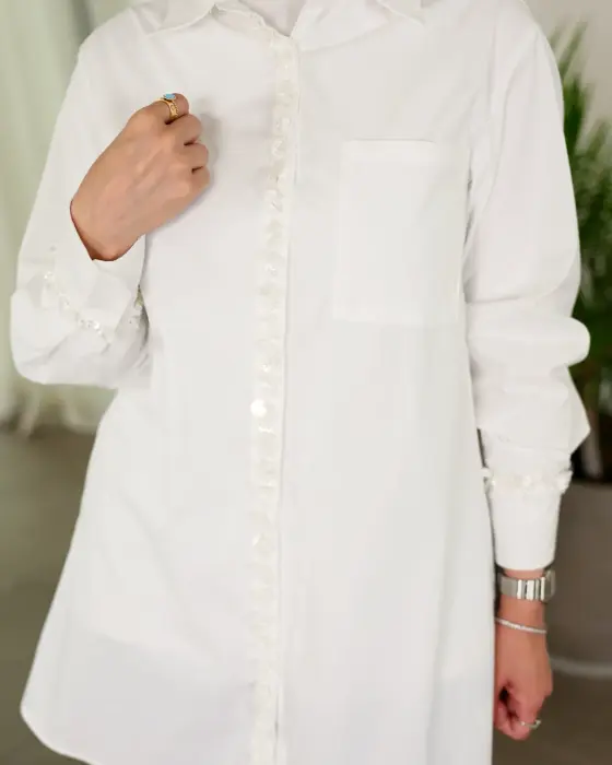 A shirt embellished with luxurious sequins-Off White-5 image 3