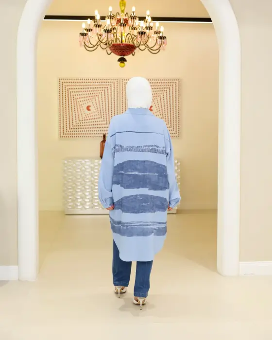 قميص كاجوال بقصة راهية-سماوي-fs image 2