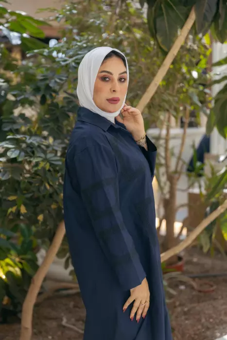 فستان عصري من القطن - اسود - 1 image 6