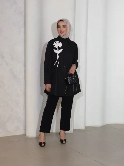 قميص قطني بوردة فاخرة image 4