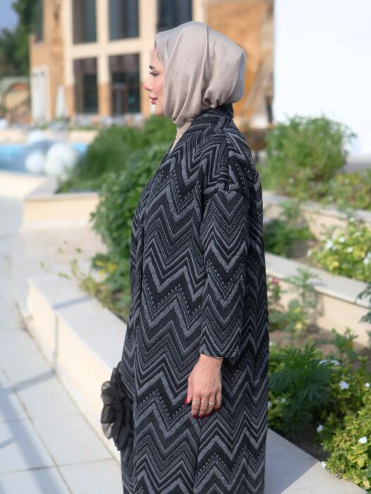 Organza brocade jacket-Black-fs image 2