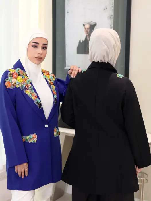 جاكيت بليزر بشك ملون image 3