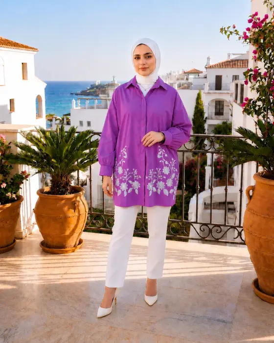 قميص قطني واسع للمحجبات image 6