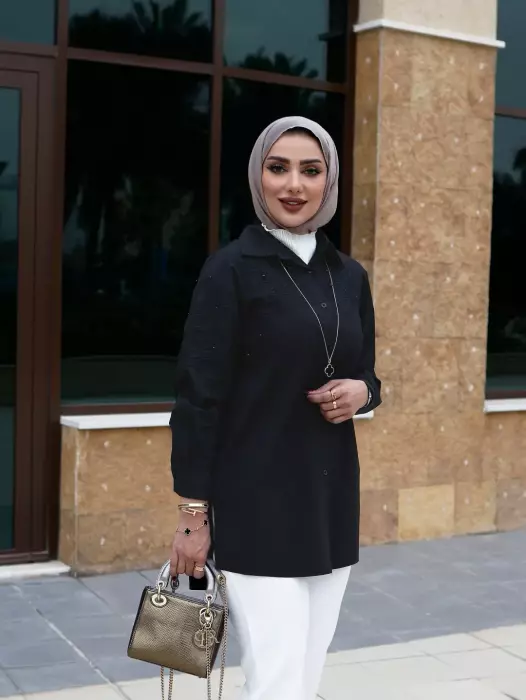 قميص قطني لؤلؤي image 9