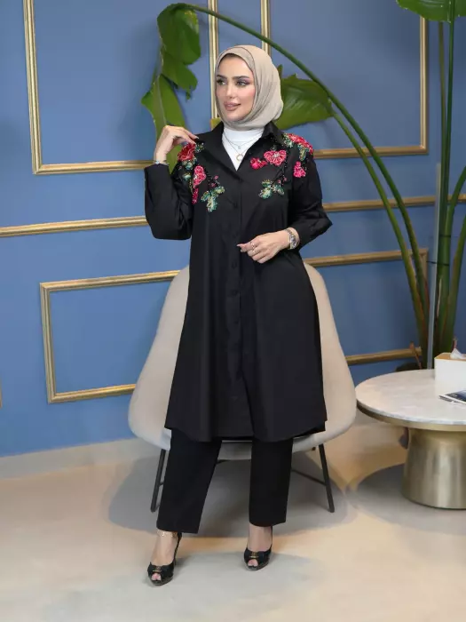 قميص نسائي طويل من القطن image 7