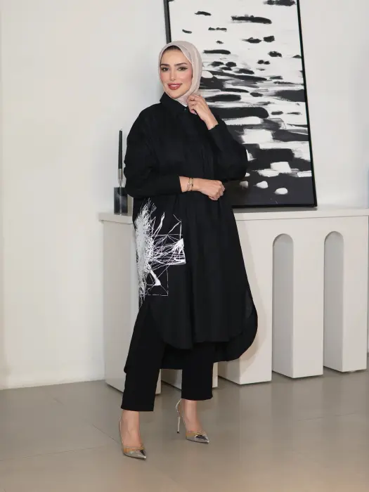 قميص لنن نسائي بقصة واسعة image 3