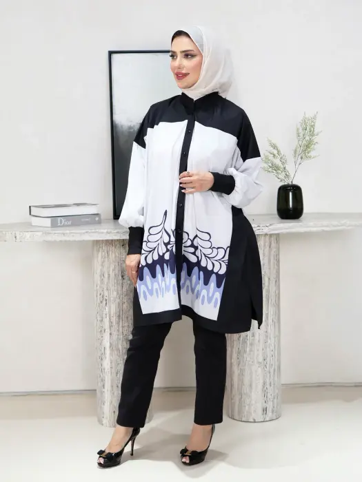 قميص قطني بإطلالة عصرية - رمادي فاتح - FS image 0