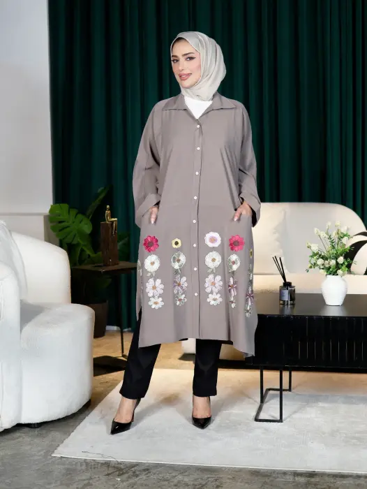 Long shirt made of soft tensile fabric image 0