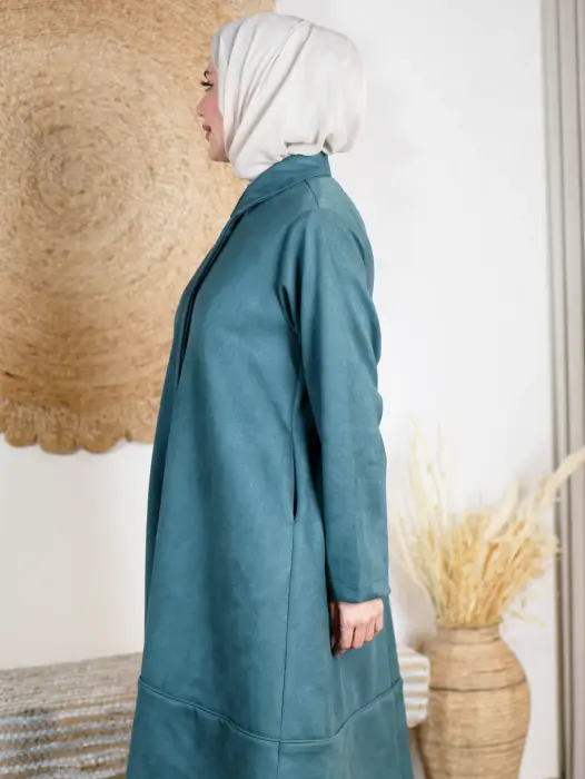 قميص طويل من خام الشامواه-بترولي-1 image 2