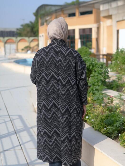 Organza brocade jacket-Black-fs image 3