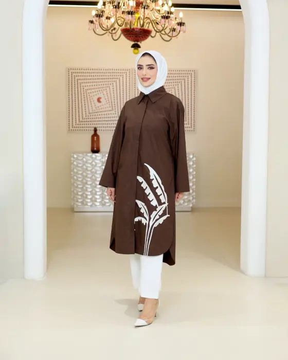 قميص طويل من القطن المريح image 0