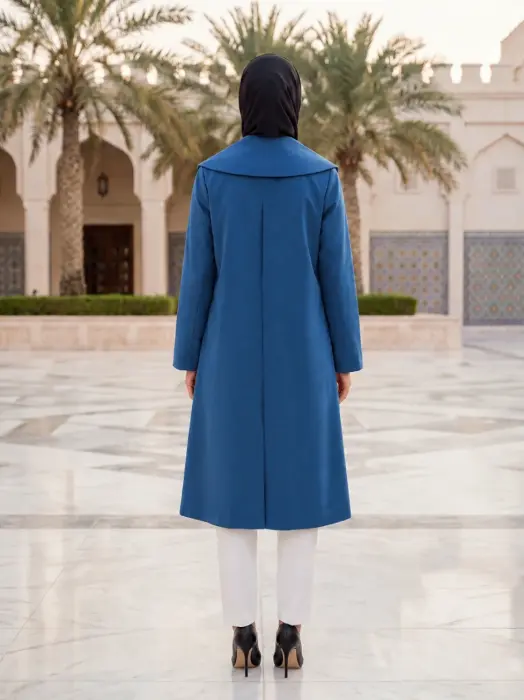 Long jacket with a wide collar image 8