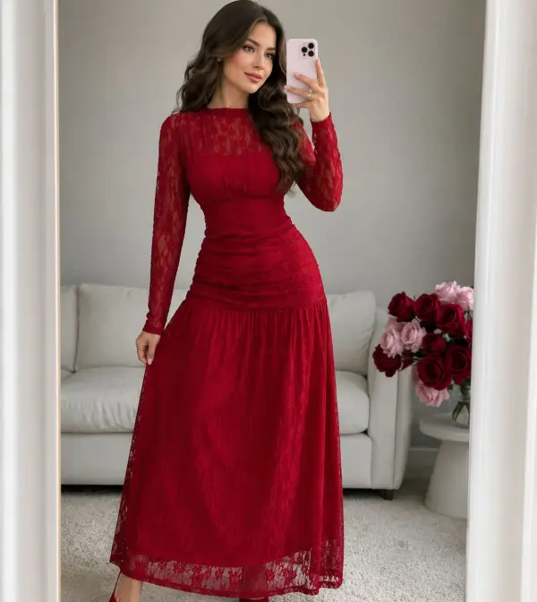 763294 - فستان طويل دانتيل image 3