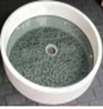 WHITE Natural Marble AND GLASS SINK 50.4*9 -MAGS2104                                                                                                                                                                                                               image 0