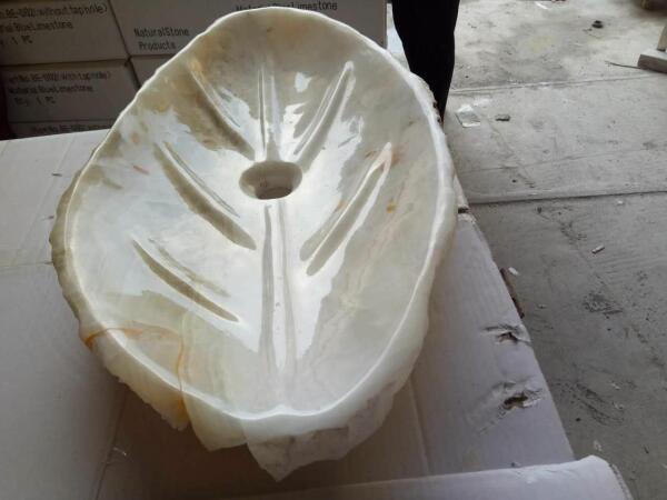 Art  Natural Marble Feather type WHITE ONYX?-1 -O-035                                                                                                                                                                                                              image 0