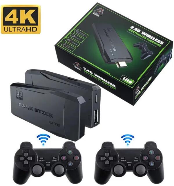Retro Gaming TV Stick with 2 Wireless Controllers, 4K Game Console with 64GB & 20000+ Classic Games, image 0