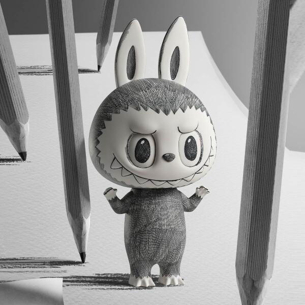 POP MART The Monsters MEGA LABUBU 400% Sketch Figure AUTHENTIC image 1