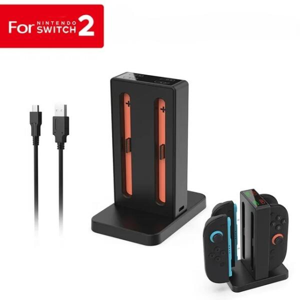 Charging station charger for 4x Joy-Con 2 Nintendo Switch 2 LED stand image 0
