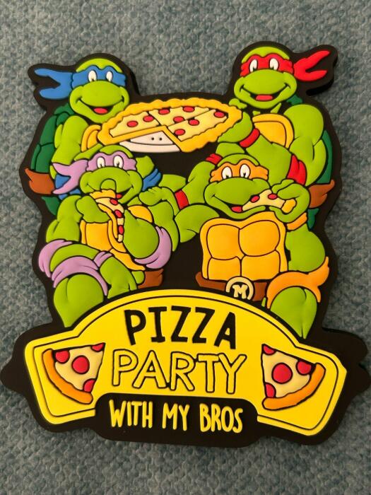 Ninja Turtles Teenage Mutant Pattern Refrigerator Magnets, Pizza Party With My Bros image 0