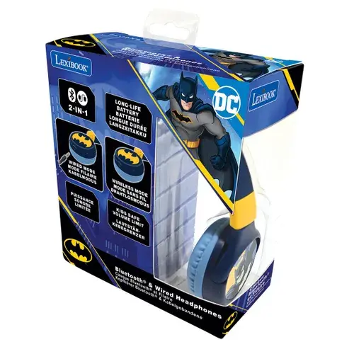 Batman Headphones 2-in-1 Bluetooth & Wired with Mic & Button Control image 4