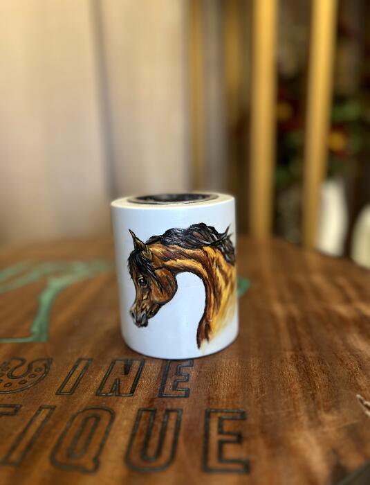 مبخر خيل عربي رسم يدوي image 0