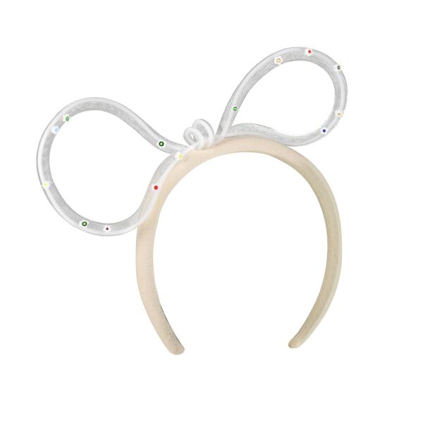 WHITE BOW HEAD BAND image 0