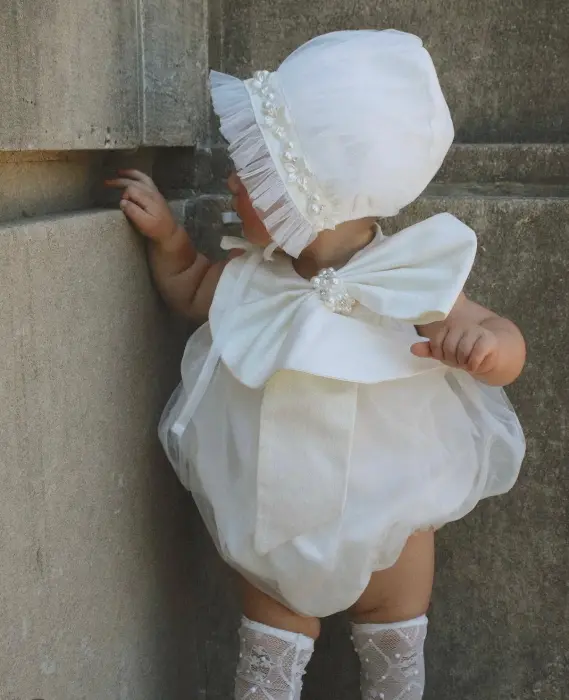 Jackie White Tulle Romper image 0