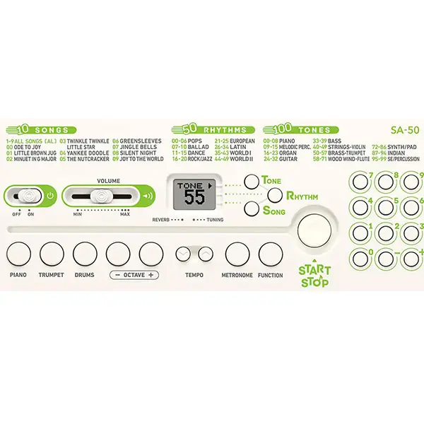 CASIO Electronic Musical Keyboard for Kids, 32 Mini Keys - SA-50H2 image 2