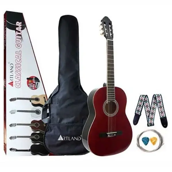 ARTLAND Linden 39" Top Back & Side Classical Guitar, Red - CG860R image 0
