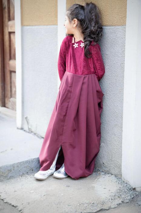 Maroon Velvet kaftan image 2