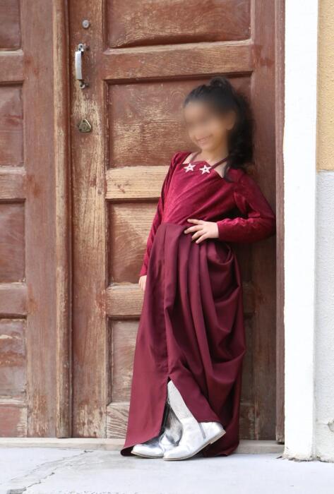 Maroon Velvet kaftan image 1