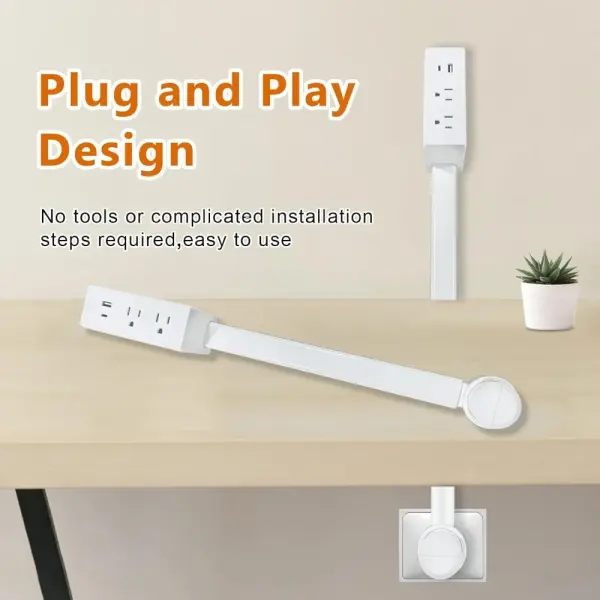 180 Degree Rotate Power Socket Extender image 3