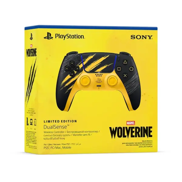 وحدة تحكم لاسلكية DualSense لجهاز PS5 - إصدار محدود "Marvel's Wolverine" باللون الأصفر القتالي image 2