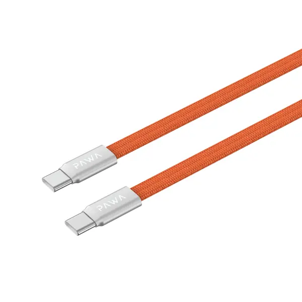 كابل Ignitesync مغناطيسي ومضفر من Type-C إلى Type-C - بقوة 240 واط، لون برتقالي image 2