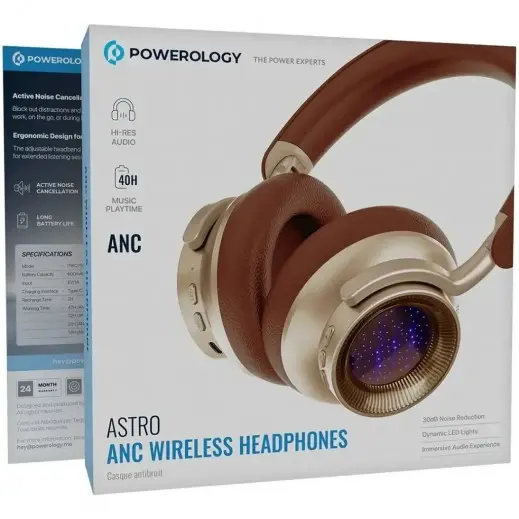 سماعات رأس لاسلكية Powerology Astro ANC بلون كاكي image 0