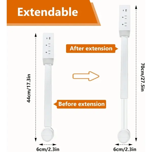 180 Degree Rotate Power Socket Extender image 2