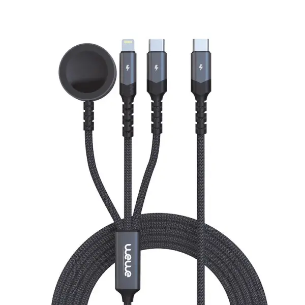 75W 3-in-1 Cable: Apple Watch Charger, Lightning, and Type-C WC-002 image 0