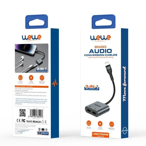 3-in-1 Cable + Adapter (Lightning) AD-006 image 0