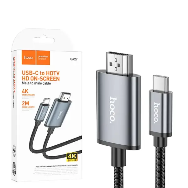 Hoco UA27 Type-C to HDMI 4K 2M Audio and Video Cable for TV Projector image 0