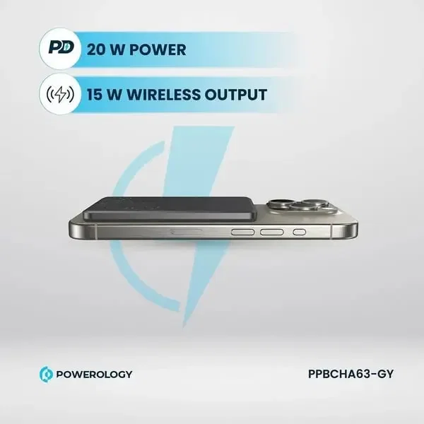 Powerology Ultra-Thin 5000mAh mAgsafe Power Bank image 3
