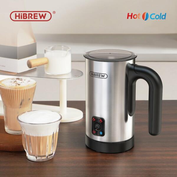 HiBREW 4 in 1 Milk Frother Frothing Foamer Fully automatic Milk Warmer Cold/Hot Latte Cappuccino Chocolate Protein powder M3A image 1