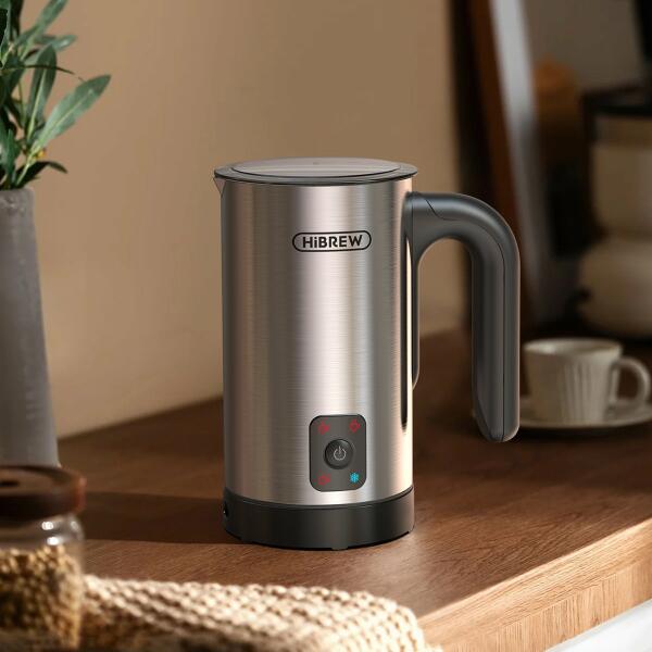 HiBREW 4 in 1 Milk Frother Frothing Foamer Fully automatic Milk Warmer Cold/Hot Latte Cappuccino Chocolate Protein powder M3A image 4