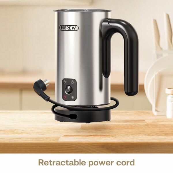 HiBREW 4 in 1 Milk Frother Frothing Foamer Fully automatic Milk Warmer Cold/Hot Latte Cappuccino Chocolate Protein powder M3A image 6