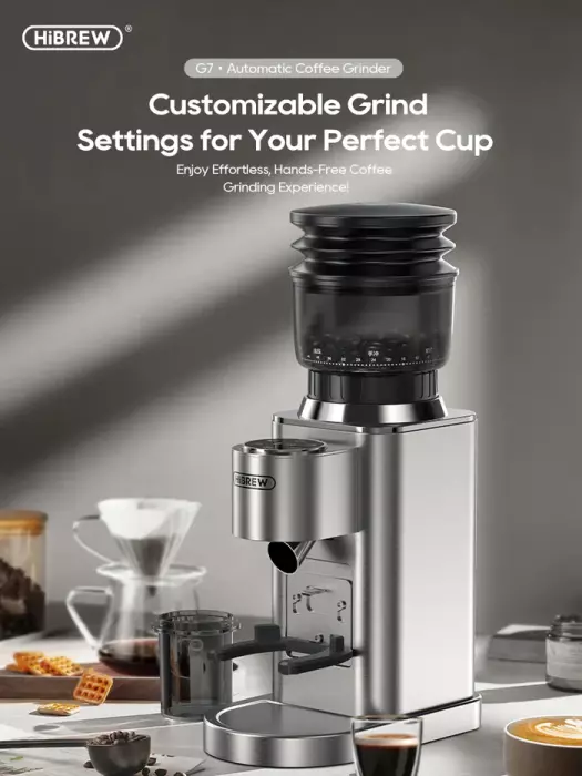 HiBREW Automatic Coffee Grinder  G7 - Silver image 1